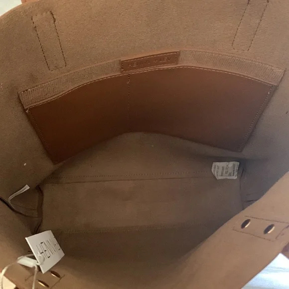 NWT Henny+Lev Brown Vegan Leather 2 in 1 Everyday Tote Bag - Picture 6 of 7